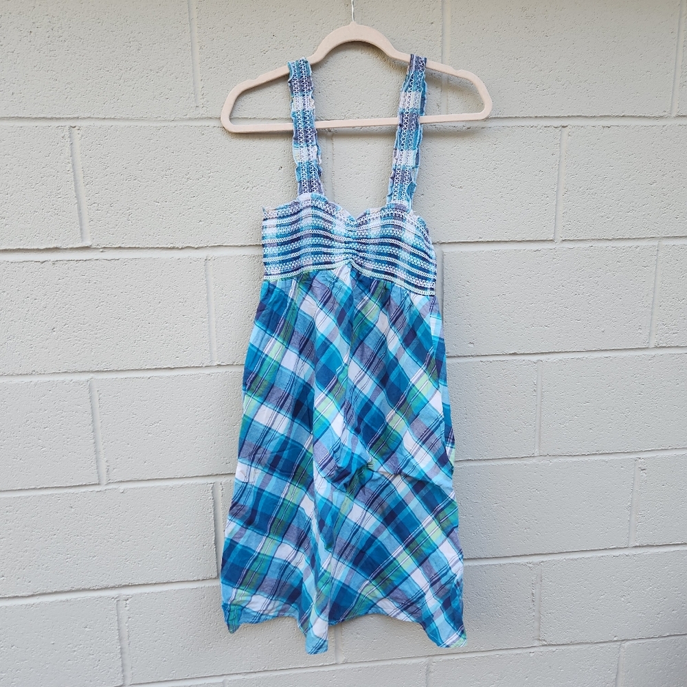 No Boundaries- Women's- Blue Plaid Dress-Size Medium